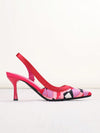 Party-Ready: Women's Printed Kitten Heel Sandals with Color Block Design