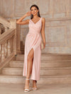 Ruched Sleeveless Evening Party Dress: Formal Ball Gown for Summer