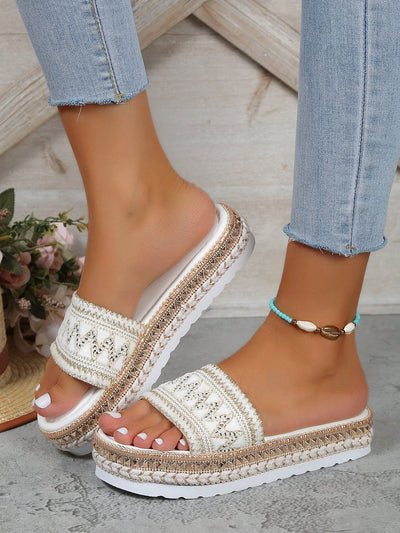 Beige Woven Detail Sandals: The Perfect Blend of Style and Comfort