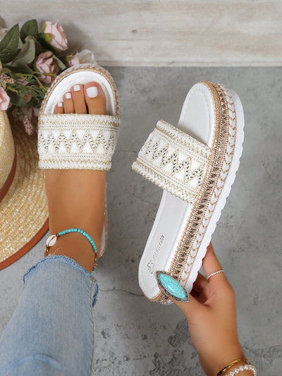 Beige Woven Detail Sandals: The Perfect Blend of Style and Comfort