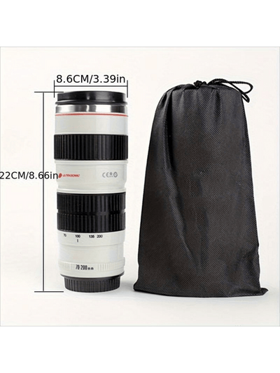 Stainless Steel Camera Lens Design Coffee Mug - Vacuum Insulated Travel Cup