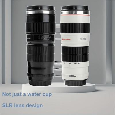 Stainless Steel Camera Lens Design Coffee Mug - Vacuum Insulated Travel Cup