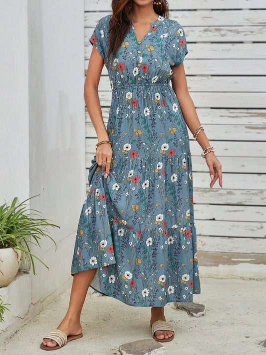 Discover the perfect blend of style and comfort with our Floral Dream Spring Dress. Featuring a beautiful floral pattern, wooden buttons, and a stylish belt, this dress is perfect for any spring occasion. Made with high-quality materials, this dress is designed to make you look and feel your best.