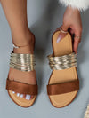 Roman Style Strappy Flip-Flops: Fashionable Flat Sandals for Women