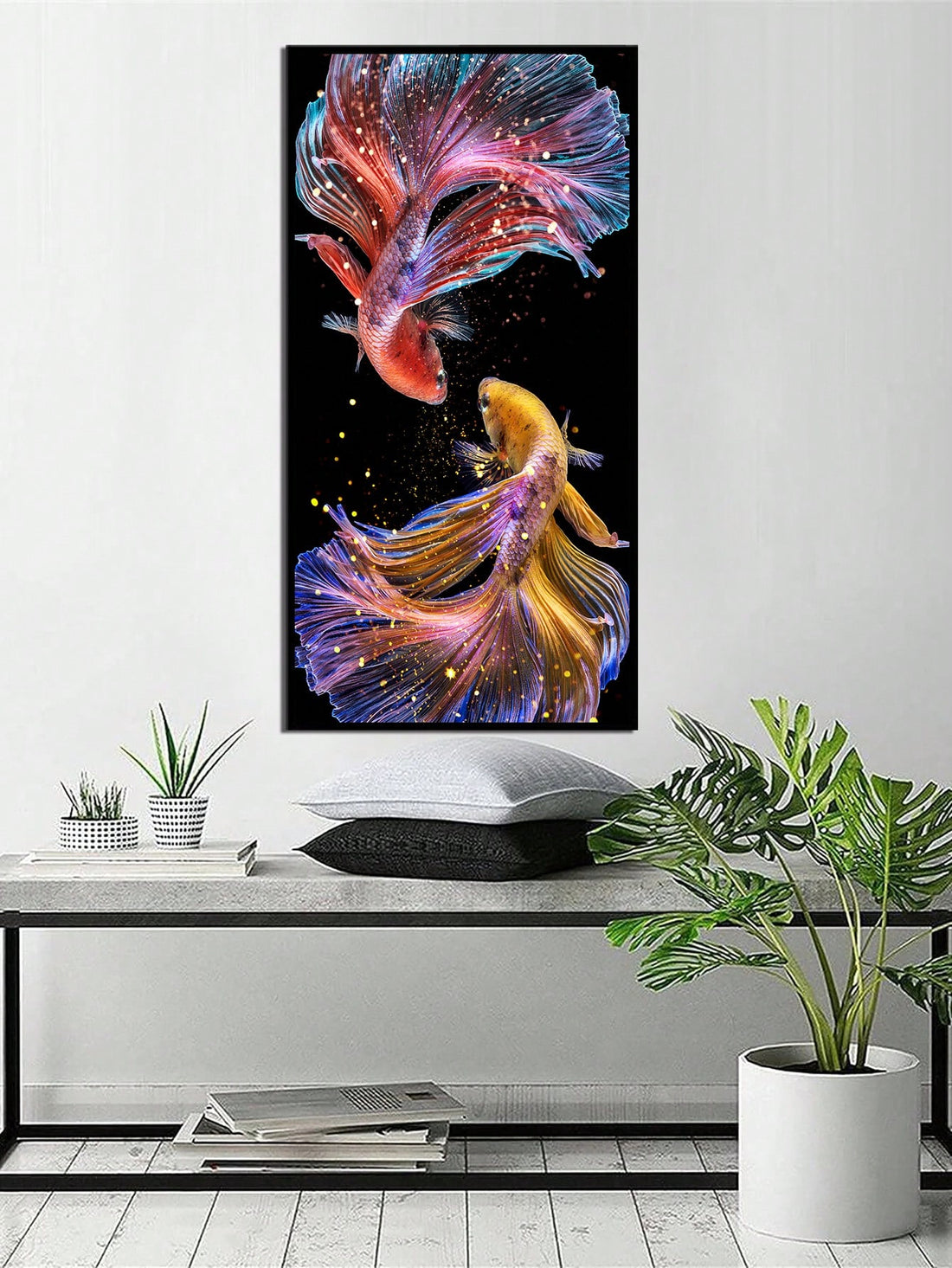 Expertly designed Modern Dream Fish Art Poster adds a vibrant touch to any room. Featuring bold, colorful fish art, this poster is the perfect addition to any modern decor. Made of high-quality materials, this poster is sure to impress and elevate the look of your space.
