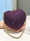 Elegant Heart-Shaped Gold Crystal Clutch Bag for Sophisticated Evenings