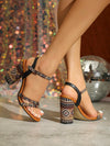 Vintage Chic: Comfortable Chunky Heel Ankle Strap Sandals in Brown