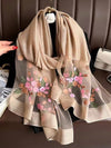 Chic Floral Embroidery Long Scarf - Versatile Accessory for Festivals, Parties, and Everyday Elegance