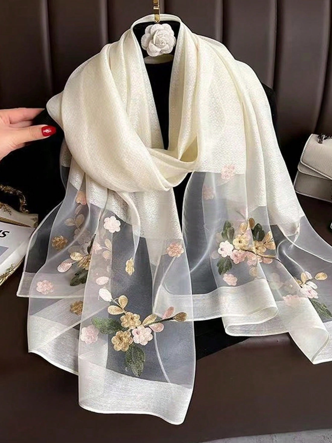 Enhance your style with our Chic Floral Embroidery Long Scarf. Perfect for festivals, parties, or adding everyday elegance to your look. The versatile vibrant design and soft material will make you stand out in any setting. Upgrade your accessory game with this must-have piece.