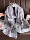 Chic Floral Embroidery Long Scarf - Versatile Accessory for Festivals, Parties, and Everyday Elegance