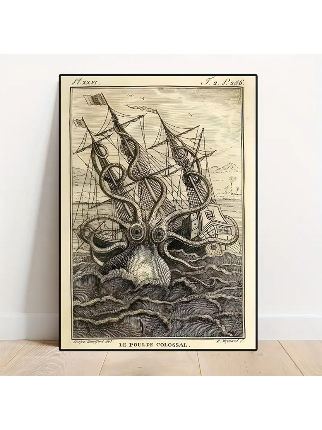 Embrace the allure of the deep with this striking octopus canvas print, inspired by vintage maritime aesthetics. Featuring a meticulously rendered sea creature rendered in moody, sophisticated tones, this piece brings dramatic character to any interior space. The timeless design transcends typical wall art, serving as a conversation starter in living rooms, bedrooms, offices, or creative studios. High-quality canvas construction ensures lasting vibrancy and durability, while the classic subject matter compl