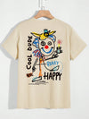 Fun and Quirky: Men's Clown and Letter Print T-Shirt