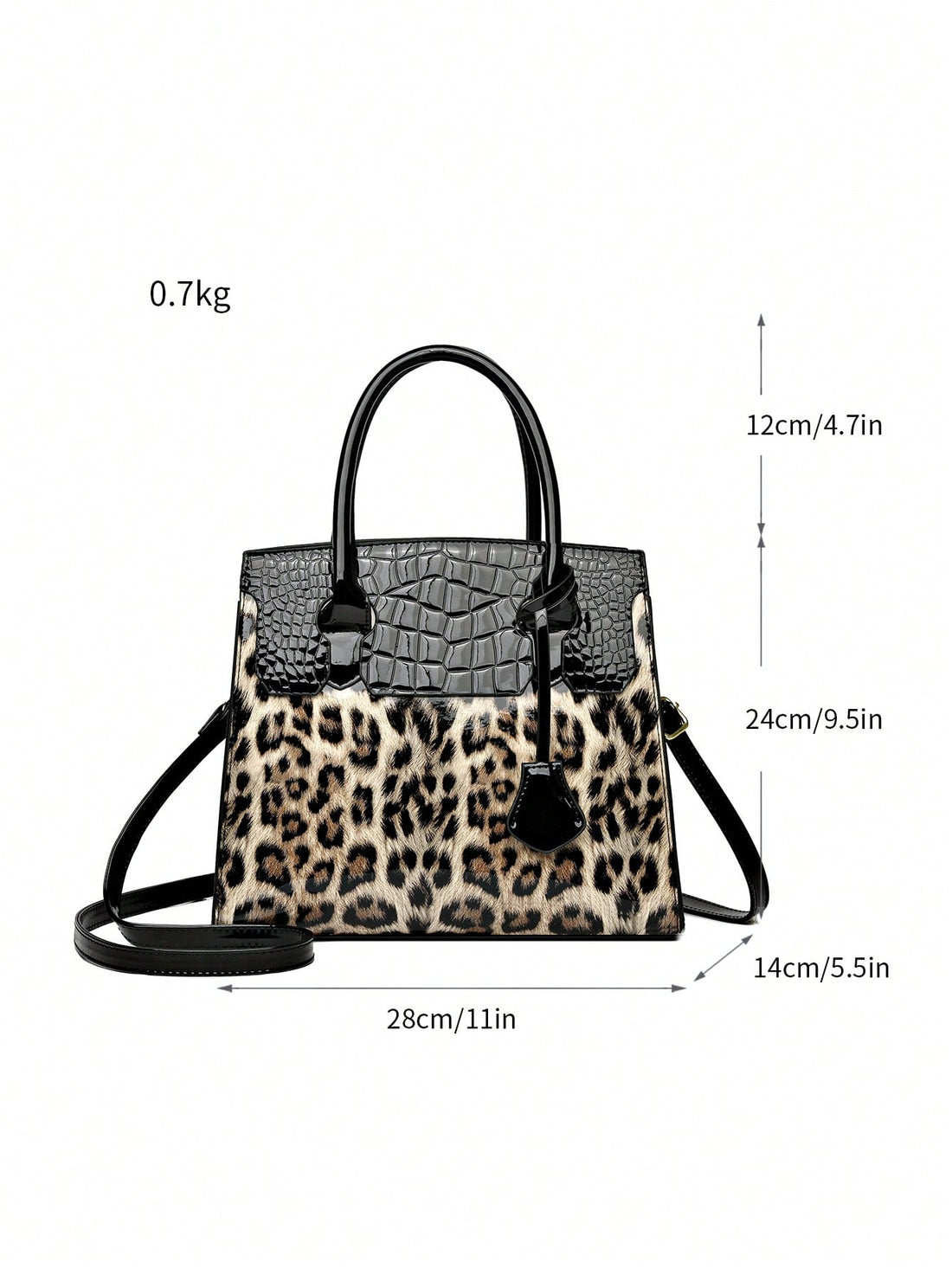 This stylish handbag features a trendy snake print patchwork design, making it the perfect accessory for any occasion. Its functional design allows for easy organization and the perfect size for business, travel, and parties. Upgrade your look and stay organized with this must-have handbag.