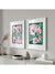 Vibrant Floral Wall Art Set - Modern Pink and Green Prints for Stylish Home Decor
