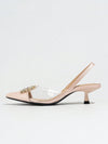 Sparkling Summer Style: Pointed Toe High Heel Shoes with Rhinestone Decoration in Light Pink