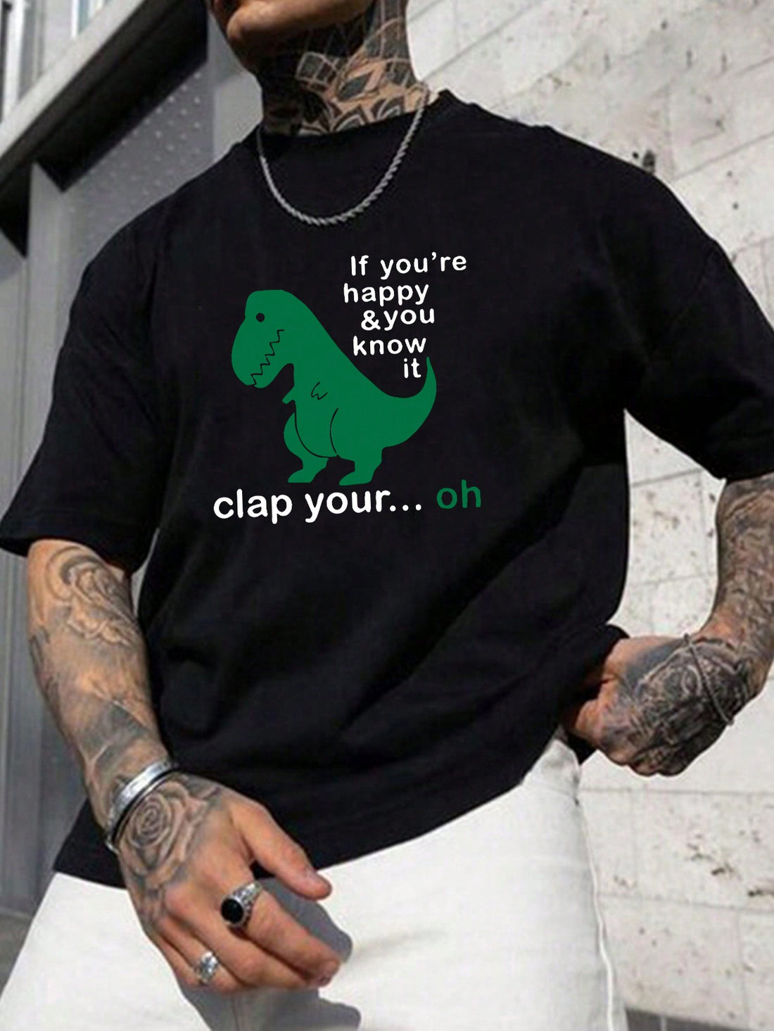 Unleash your inner style with our Casual Slogan Tee for Men! Perfect for any occasion, this tee offers both comfort and style. With its quirky slogan, you'll stand out from the crowd in the most stylish and playful way. Say goodbye to boring tees and hello to effortless fashion!