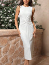 Timeless Elegance: White Twist Knot Dress - Perfect for Spring Weddings