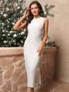 Timeless Elegance: White Twist Knot Dress - Perfect for Spring Weddings