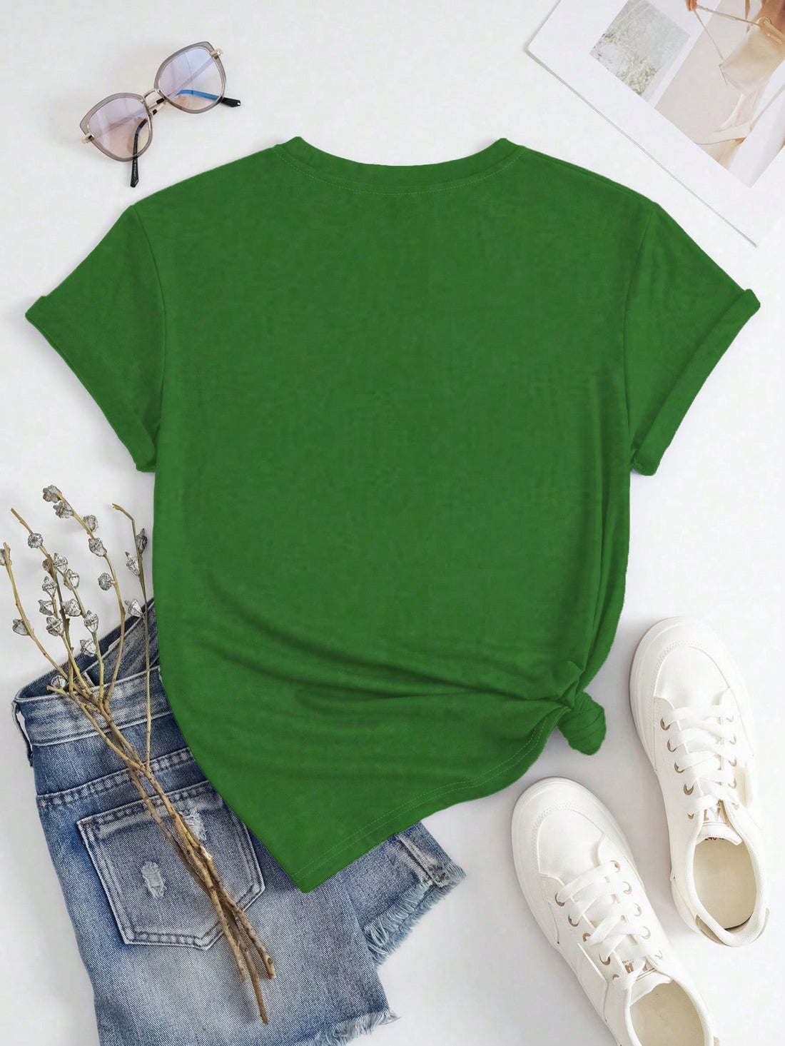 Get ready to rock your casual look with this Plus-Size Women's Heart & Clover Graphic Tee. With a playful heart and clover design, this casual round neck t-shirt will add a touch of quirkiness to your wardrobe. Perfect for both everyday wear and special occasions, this tee is sure to be your new favorite.