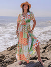 Bohemian Bliss: Floral Pattern Printed Women's Vacation Dress