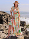 Bohemian Bliss: Floral Pattern Printed Women's Vacation Dress