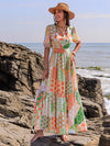 Bohemian Bliss: Floral Pattern Printed Women's Vacation Dress