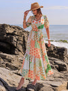 Bohemian Bliss: Floral Pattern Printed Women's Vacation Dress