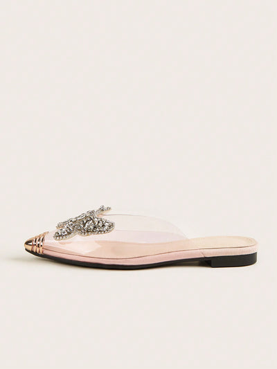 Glass Jelly Flat Shoes: Trendy Transparent Spliced Fashion in Candy Colors