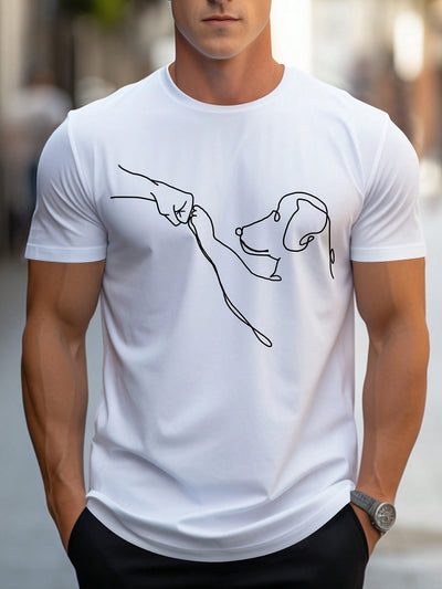 Men's Stylish Printed Round Neck Casual T-Shirt for Everyday Wear