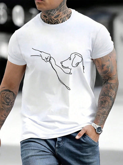 Men's Stylish Printed Round Neck Casual T-Shirt for Everyday Wear