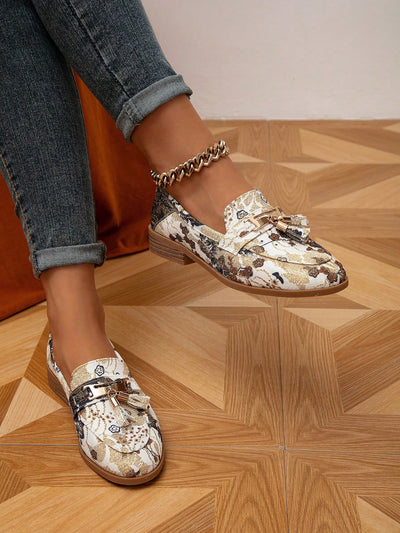 Floral Patterned Comfort Loafers: Stylish and Chic Spring/Autumn Footwear