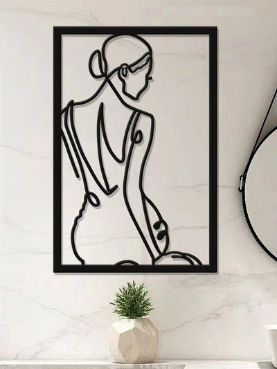 Abstract Female Figure Line Metal Art Wall Decor : A Romantic Touch for Your Home