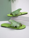 Summer New Arrival: French Retro Flat Flip Flops With Maple Leaf Print for Women