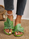 Summer New Arrival: French Retro Flat Flip Flops With Maple Leaf Print for Women