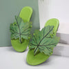 Summer New Arrival: French Retro Flat Flip Flops With Maple Leaf Print for Women