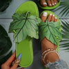 Summer New Arrival: French Retro Flat Flip Flops With Maple Leaf Print for Women