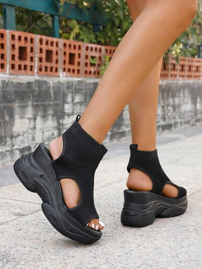 Step Up Your Style with Women's Thick-Soled Platform Sport Sandals