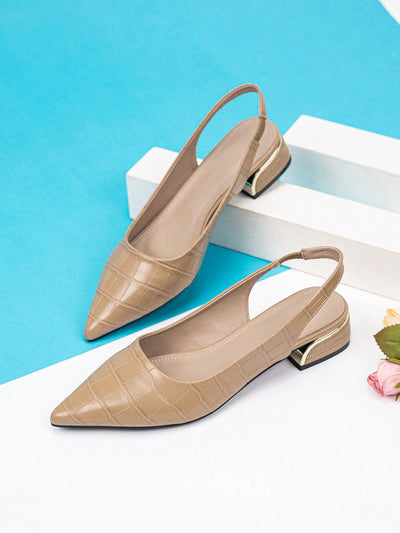 Chic and Comfortable: Pointed Toe Backless Pumps with Thick Heels