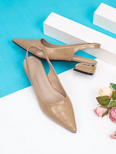 Chic and Comfortable: Pointed Toe Backless Pumps with Thick Heels