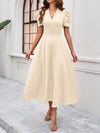 Flirty and Feminine: Women's Puff Sleeve Waist-Cinched Dress