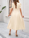 Flirty and Feminine: Women's Puff Sleeve Waist-Cinched Dress