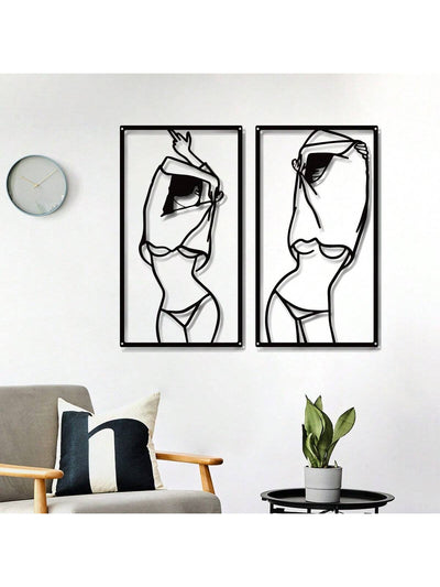 Chic Silhouette Wall Art Set: Elevate Your Living Space with Minimalist Female Figures