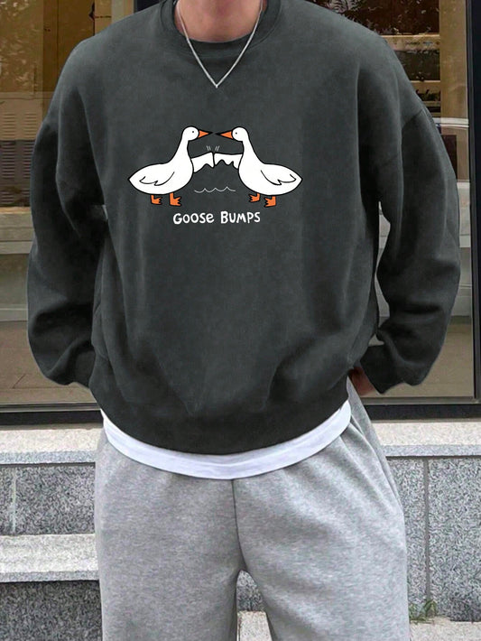 This Dapper Duck Print Sweatshirt for Men offers both style and comfort. Made with a soft and durable fabric blend, it is perfect for casual wear. Its unique duck print adds a touch of personality to any outfit. Stay comfortably casual with this must-have sweatshirt.