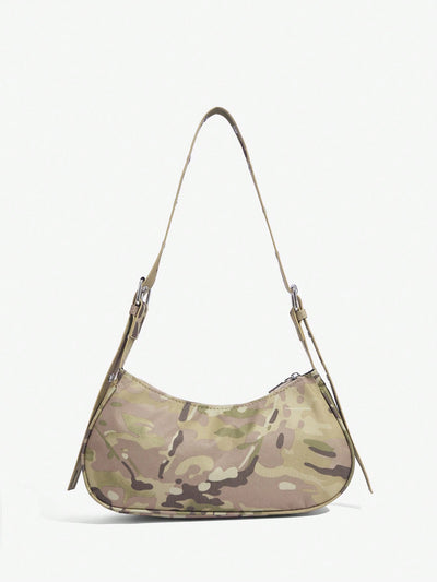 Channeling Street Style Chic with Camo Rivets Motorcycle Style Hobo Bag