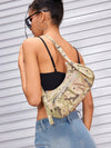 Channeling Street Style Chic with Camo Rivets Motorcycle Style Hobo Bag