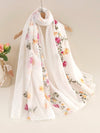 Chic Embroidered Sunscreen Scarf: Perfect for Daily Wear and Work Styles