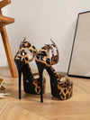 Fierce & Fabulous: Women's Waterproof Leopard Print Color Block High Heel Sandals