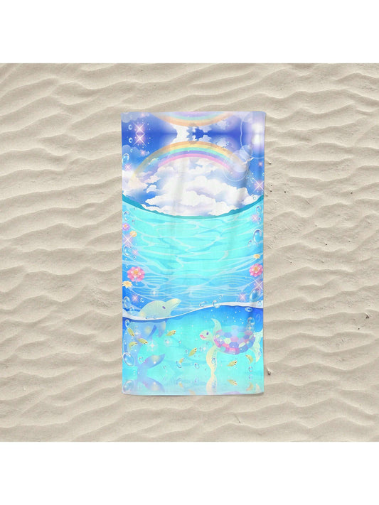 This Rainbow Bliss Microfiber Beach Towel provides exceptional sun protection for men and women. Made with microfiber, it offers a soft and comfortable way to relax at the beach. With its vibrant rainbow design, you'll stand out while staying safe from the sun.