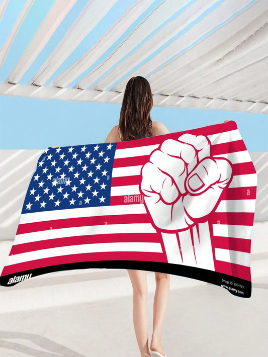 As an industry expert, this Stars and Stripes Summer Essential <a href="https://canaryhouze.com/collections/towels" target="_blank" rel="noopener">beach towel</a> is a must-have for patriotic beachgoers. Made with an oversize American flag design, the towel provides 100% cotton comfort and durability. Show off your American pride in style this summer with this essential beach accessory.