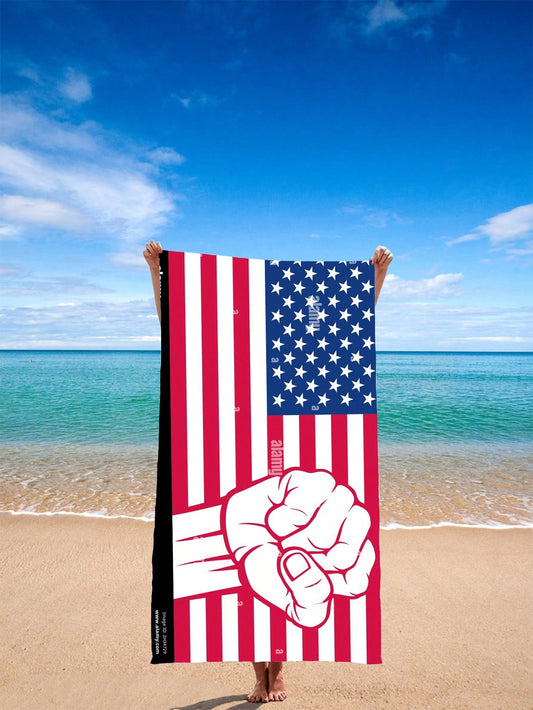 Stars and Stripes Summer Essentials: Oversize American Flag Beach Towel